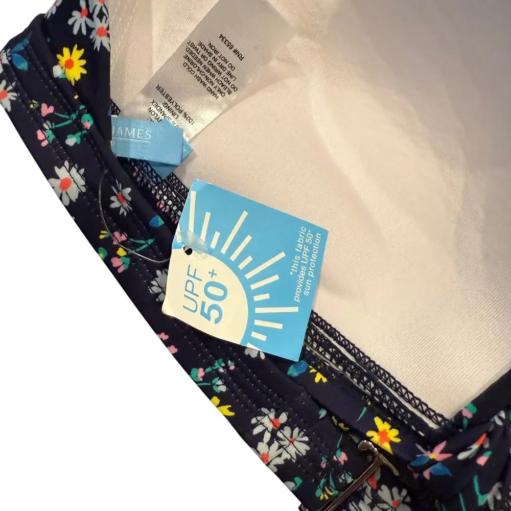 Draper James RSVP Ditsy Floral Bakini Top SZ XL SPF NWT